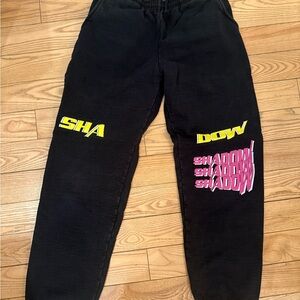 Shadow Hill Black Joggers with Yellow and Pink Accents
